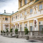 Alberi di agrumi della collezione di Wilanów di fronte al palazzo